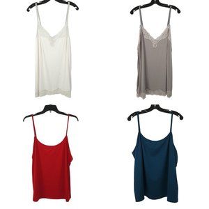 Lane Bryant Camisole Tank Tops Womens Plus Sz 22/24 White Gray Teal Red Lot Of 4